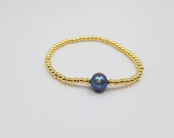 3MM Bead Bracelet - Single Freshwater pearl