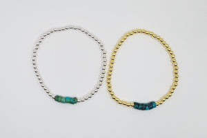 3MM Bead Bracelet - Turquoise Bead