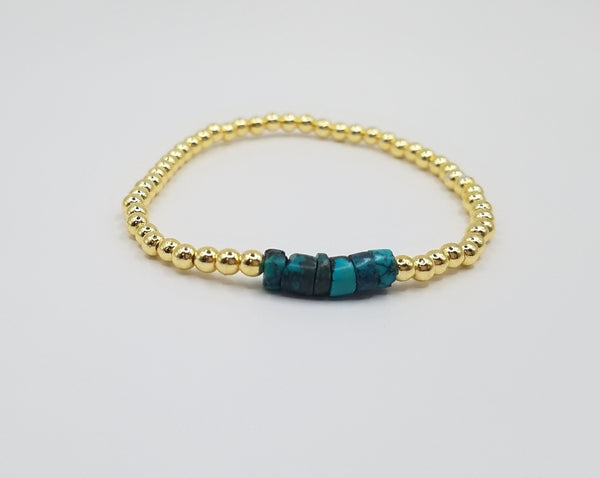 3MM Bead Bracelet - Turquoise Bead