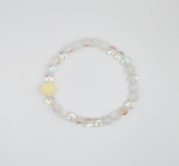6mm Synthetic Moonstone Bracelet - Elephant,Turtle, Starfish and Shell
