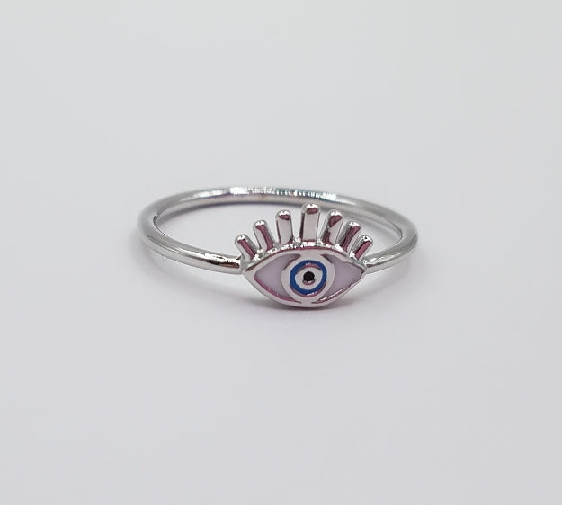 Enamel Eyelash Evil Eye Ring