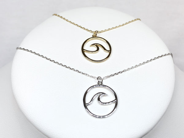 Sterling Silver Circle Wave Necklace