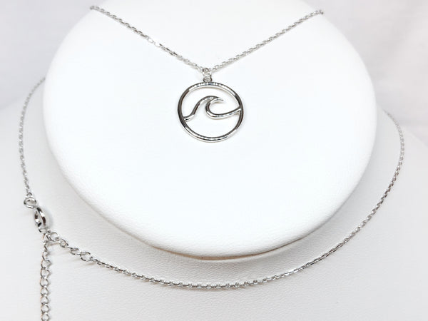 Sterling Silver Circle Wave Necklace
