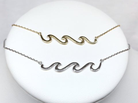 Sterling Silver Triple Wave Necklace