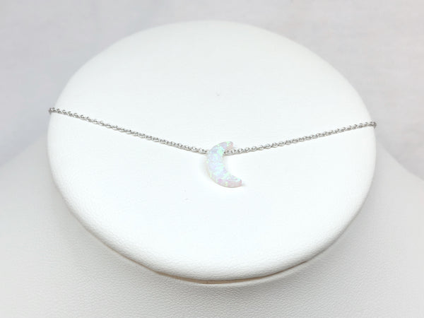 Opal Crescant Moon Necklace