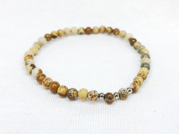 4MM Gemstone Bracelet - Stainless Beads (Men's Size)
