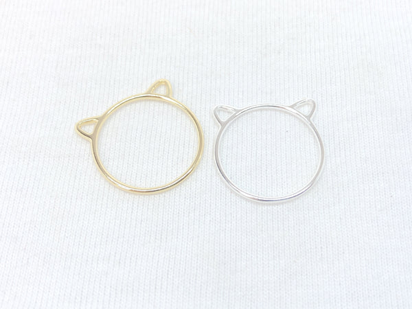 Silver Cat Ear Ring