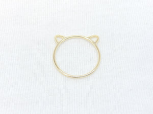 Silver Cat Ear Ring