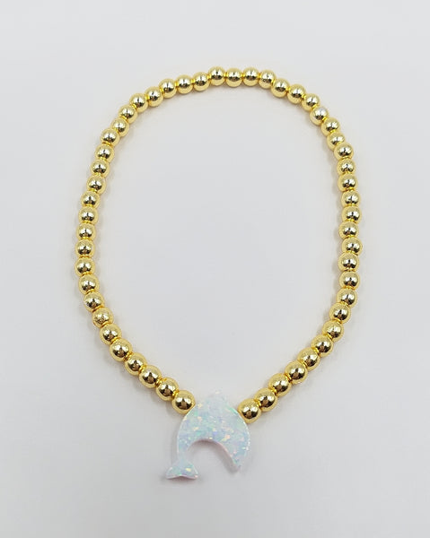3MM Bead Bracelet - Opal Dolphin