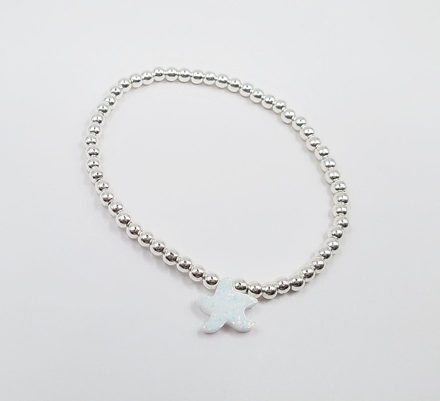 3MM Bead Bracelet - Opal Starfish