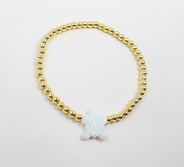 3MM Bead Bracelet - Opal Turtle